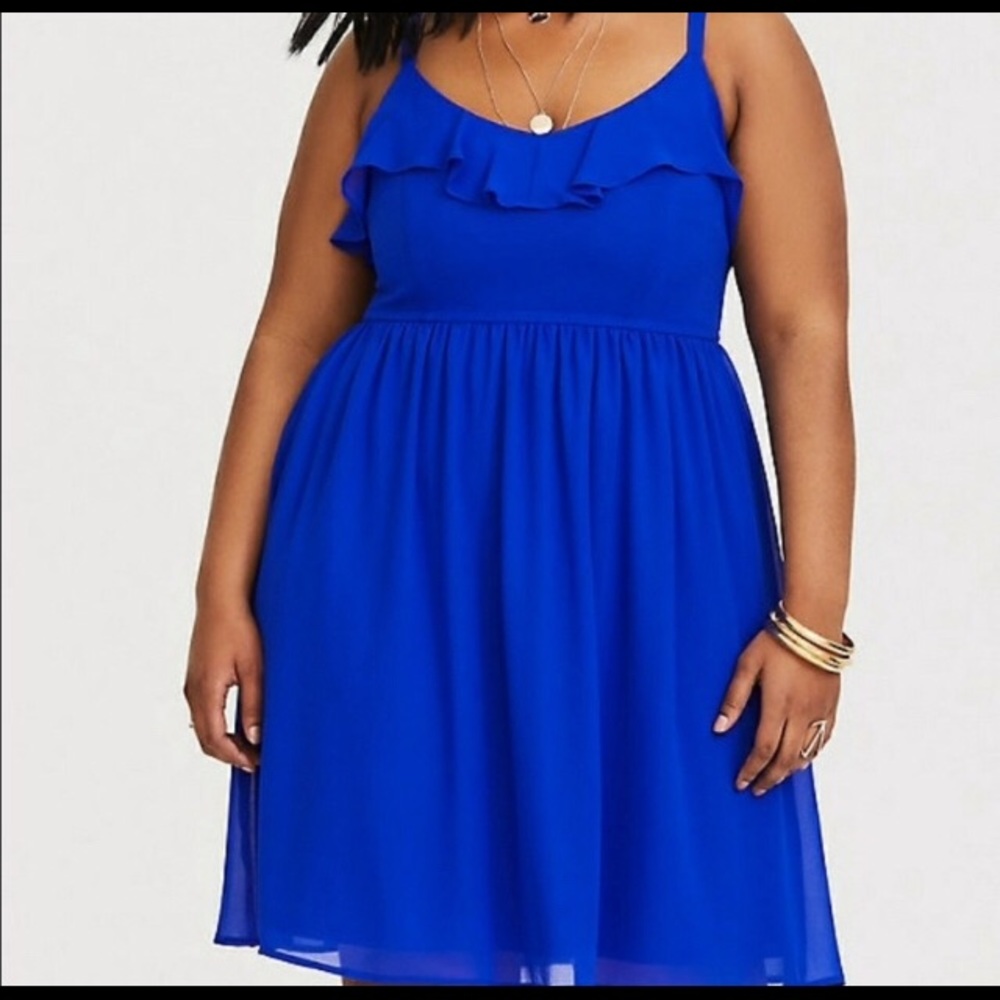 Torrid Royal Blue chiffon dress sz 20